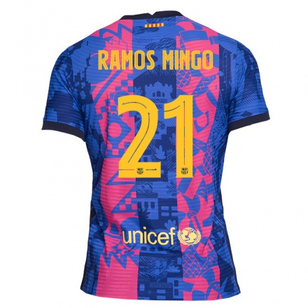 Kinder Fußball Santiago Ramos Mingo #21 Blaue Rose Ausweichtrikot Trikot 2021/22 T-Shirt