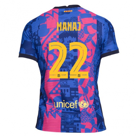 Kinder Fußball Rey Manaj #22 Blaue Rose Ausweichtrikot Trikot 2021/22 T-shirt