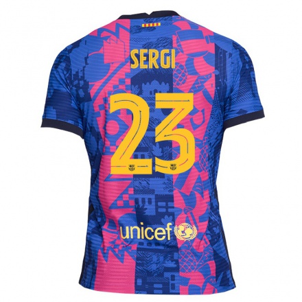 Kinder Fußball Martinez Sergi #23 Blaue Rose Ausweichtrikot Trikot 2021/22 T-Shirt