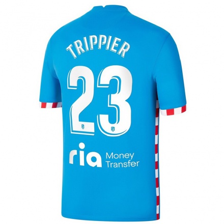 Kinder Fußball Kieran Trippier #23 Blau Ausweichtrikot Trikot 2021/22 T-Shirt