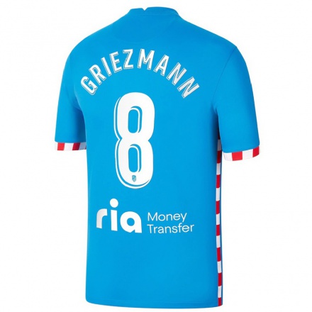 Kinder Fußball Antoine Griezmann #8 Blau Ausweichtrikot Trikot 2021/22 T-Shirt