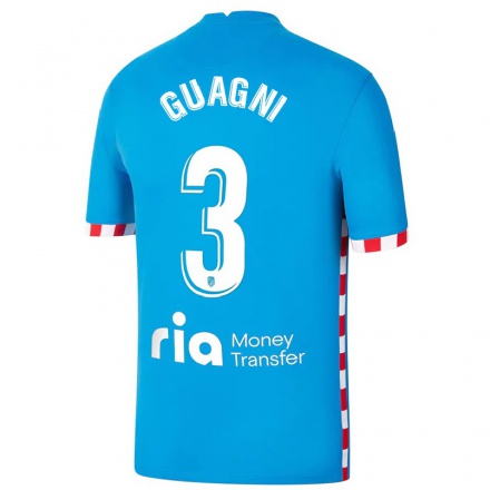 Kinder Fußball Alia Guagni #3 Blau Ausweichtrikot Trikot 2021/22 T-Shirt