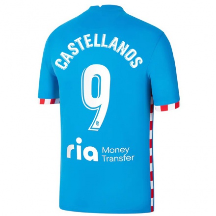 Kinder Fußball Deyna Castellanos #9 Blau Ausweichtrikot Trikot 2021/22 T-Shirt