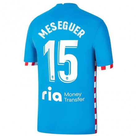 Kinder Fußball Silvia Meseguer #15 Blau Ausweichtrikot Trikot 2021/22 T-shirt