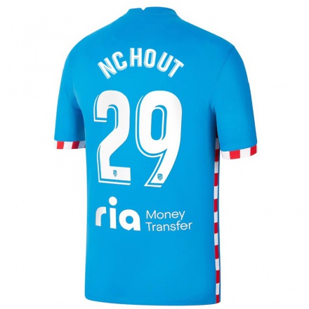Kinder Fußball Ajara Nchout #29 Blau Ausweichtrikot Trikot 2021/22 T-Shirt