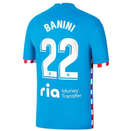 Kinder Fußball Estefania Banini #22 Blau Ausweichtrikot Trikot 2021/22 T-shirt
