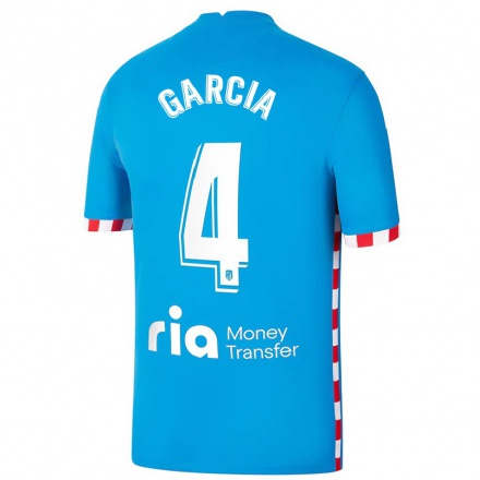 Kinder Fußball Alvaro Garcia #4 Blau Ausweichtrikot Trikot 2021/22 T-Shirt