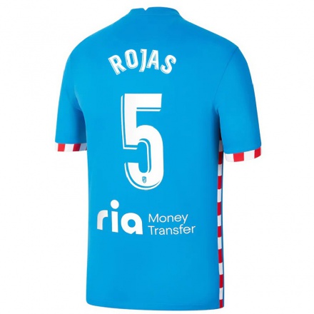 Kinder Fußball Joan Rojas #5 Blau Ausweichtrikot Trikot 2021/22 T-Shirt