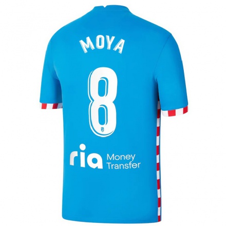 Kinder Fußball Toni Moya #8 Blau Ausweichtrikot Trikot 2021/22 T-shirt