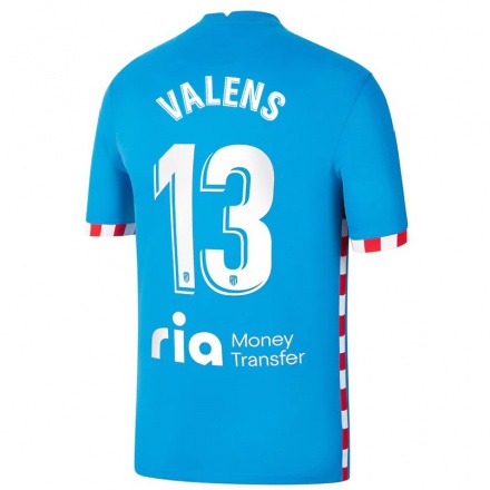 Kinder Fußball Jaume Valens #13 Blau Ausweichtrikot Trikot 2021/22 T-Shirt