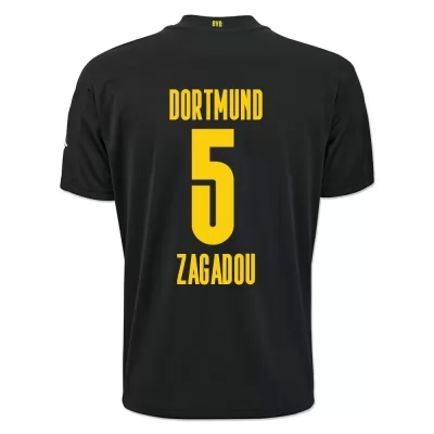 Kinder Fußball Dan-axel Zagadou #5 Auswärtstrikot Schwarz Trikot 2020/21 Hemd