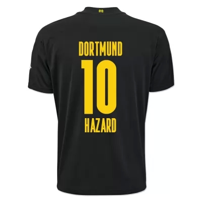 Kinder Fußball Thorgan Hazard #10 Auswärtstrikot Schwarz Trikot 2020/21 Hemd
