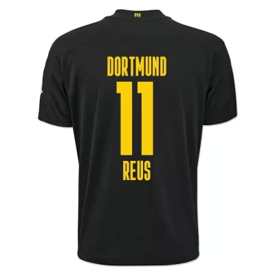 Kinder Fußball Marco Reus #11 Auswärtstrikot Schwarz Trikot 2020/21 Hemd