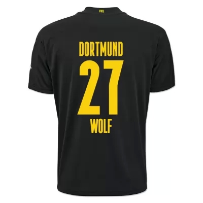 Kinder Fußball Marius Wolf #27 Auswärtstrikot Schwarz Trikot 2020/21 Hemd