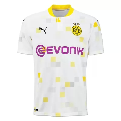 Kinder Fußball Erling Haaland #9 Ausweichtrikot Weiß Gelb Trikot 2020/21 Hemd