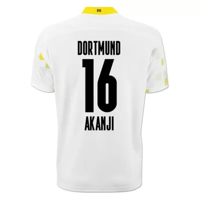 Kinder Fußball Manuel Akanji #16 Ausweichtrikot Weiß Gelb Trikot 2020/21 Hemd