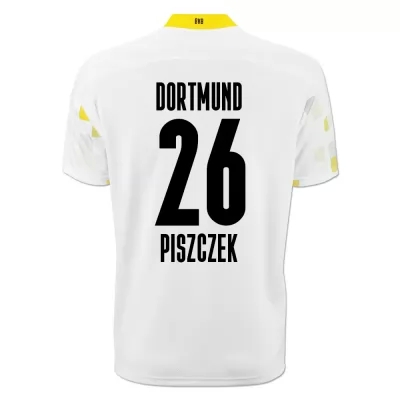 Kinder Fußball Lukasz Piszczek #26 Ausweichtrikot Weiß Gelb Trikot 2020/21 Hemd
