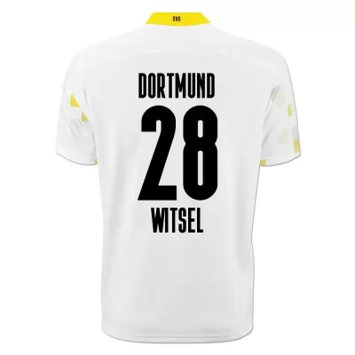 Kinder Fußball Axel Witsel #28 Ausweichtrikot Weiß Gelb Trikot 2020/21 Hemd