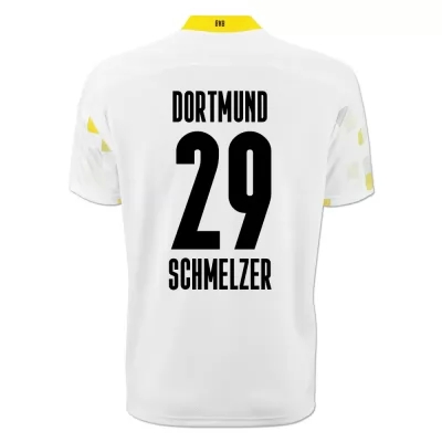 Kinder Fußball Marcel Schmelzer #29 Ausweichtrikot Weiß Gelb Trikot 2020/21 Hemd