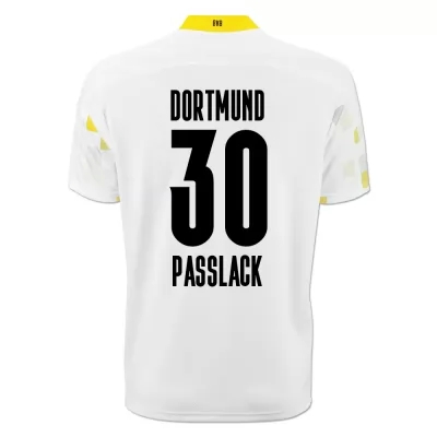 Kinder Fußball Felix Passlack #30 Ausweichtrikot Weiß Gelb Trikot 2020/21 Hemd