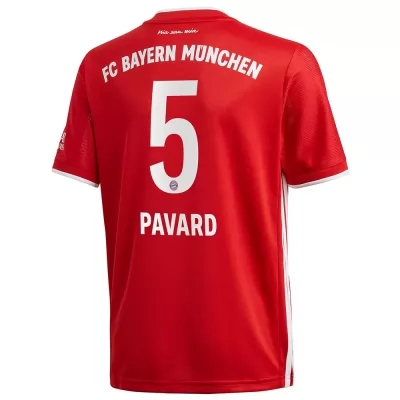 Kinder Fußball Benjamin Pavard #5 Heimtrikot Rot Trikot 2020/21 Hemd