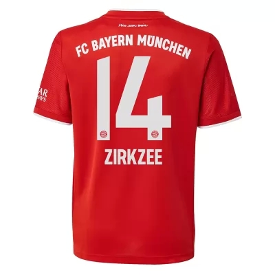Kinder Fußball Joshua Zirkzee #14 Heimtrikot Rot Trikot 2020/21 Hemd