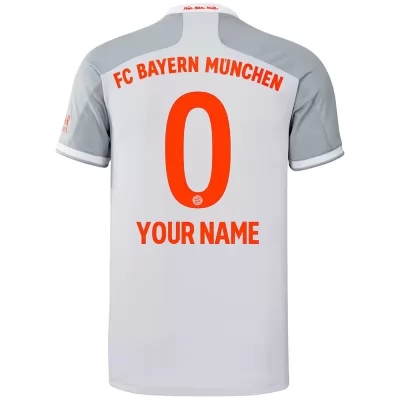 Kinder Fußball Dein Name #0 Auswärtstrikot Grau Trikot 2020/21 Hemd