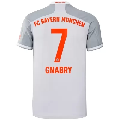 Kinder Fußball Serge Gnabry #7 Auswärtstrikot Grau Trikot 2020/21 Hemd