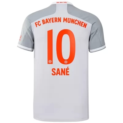 Kinder Fußball Leroy Sane #10 Auswärtstrikot Grau Trikot 2020/21 Hemd