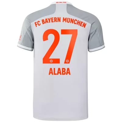 Kinder Fußball David Alaba #27 Auswärtstrikot Grau Trikot 2020/21 Hemd