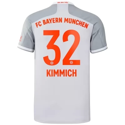 Kinder Fußball Joshua Kimmich #32 Auswärtstrikot Grau Trikot 2020/21 Hemd