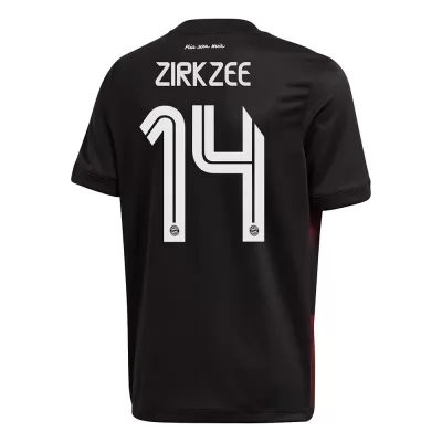Kinder Fußball Joshua Zirkzee #14 Ausweichtrikot Schwarz Trikot 2020/21 Hemd