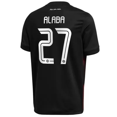 Kinder Fußball David Alaba #27 Ausweichtrikot Schwarz Trikot 2020/21 Hemd