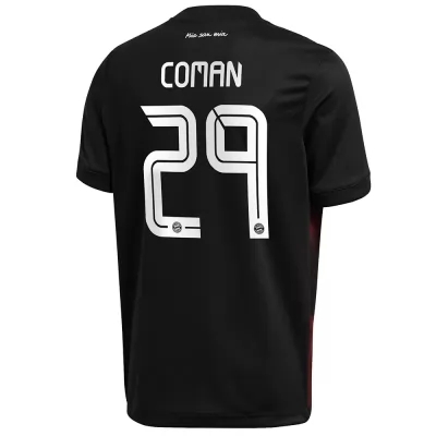 Kinder Fußball Kingsley Coman #29 Ausweichtrikot Schwarz Trikot 2020/21 Hemd