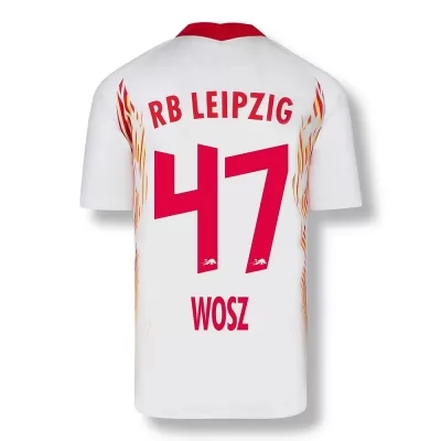 Kinder Fußball Joscha Wosz #47 Heimtrikot Rot-Weiss Trikot 2020/21 Hemd