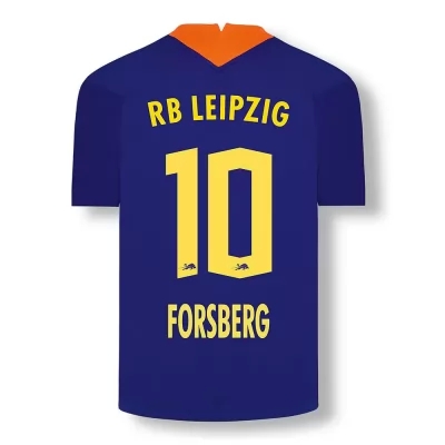 Kinder Fußball Emil Forsberg #10 Ausweichtrikot Elektrisches Blau Trikot 2020/21 Hemd