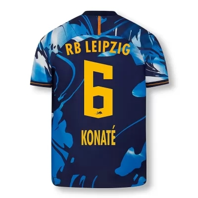 Kinder Fußball Ibrahima Konate #6 UEFA Weiß Blau Trikot 2020/21 Hemd
