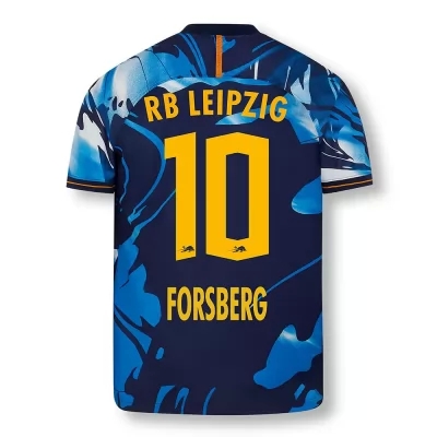 Kinder Fußball Emil Forsberg #10 UEFA Weiß Blau Trikot 2020/21 Hemd