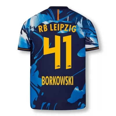 Kinder Fußball Dennis Borkowski #41 UEFA Weiß Blau Trikot 2020/21 Hemd