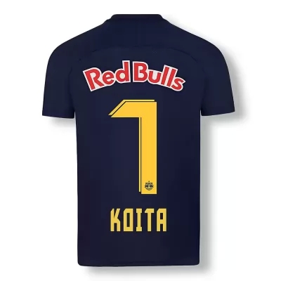 Kinder Fußball Sekou Koita #7 Ausweichtrikot Dunkelblau Gelb Trikot 2020/21 Hemd