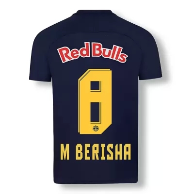 Kinder Fußball Mergim Berisha #8 Ausweichtrikot Dunkelblau Gelb Trikot 2020/21 Hemd