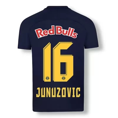 Kinder Fußball Zlatko Junuzovic #16 Ausweichtrikot Dunkelblau Gelb Trikot 2020/21 Hemd