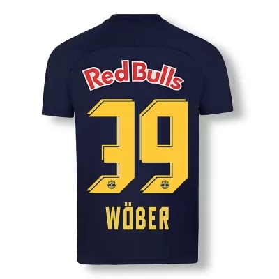Kinder Fußball Maximilian Wöber #39 Ausweichtrikot Dunkelblau Gelb Trikot 2020/21 Hemd