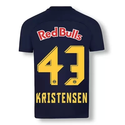 Kinder Fußball Rasmus Kristensen #43 Ausweichtrikot Dunkelblau Gelb Trikot 2020/21 Hemd