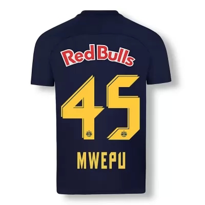 Kinder Fußball Enock Mwepu #45 Ausweichtrikot Dunkelblau Gelb Trikot 2020/21 Hemd
