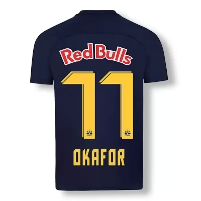 Kinder Fußball Noah Okafor #77 Ausweichtrikot Dunkelblau Gelb Trikot 2020/21 Hemd