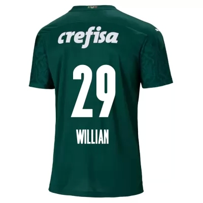 Kinder Fußball Willian #29 Heimtrikot Grün Trikot 2020/21 Hemd
