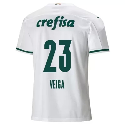 Kinder Fußball Raphael Veiga #23 Auswärtstrikot Weiß Trikot 2020/21 Hemd