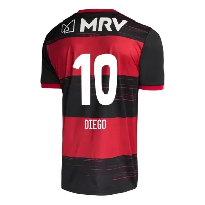Kinder Fußball Diego #10 Heimtrikot Rot Schwarz Trikot 2020/21 Hemd