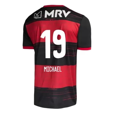 Kinder Fußball Michael #19 Heimtrikot Rot Schwarz Trikot 2020/21 Hemd